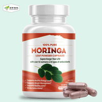Capsules d'extrait de feuilles de Moringa, fabrication ISO, OEM, complément alimentaire à base de plantes pour soutenir l'immunité, pour adultes, 60 capsules