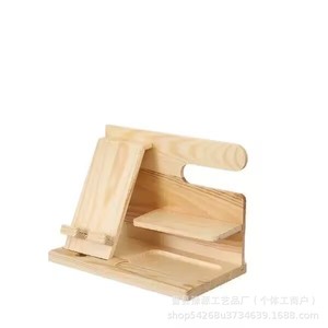 Wooden Desktop Organizer Multi Functional Phone Holder Stand Rectangle <b>Rustic</b> <b>Office</b> Storage For <b>Desk</b> Use - Product Image 5