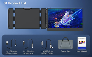 Draagbare Màn hình 14 "draagbaar FHD 1080P dubbel scherm werkt với <span class=keywords><strong>Mac</strong></span> Android Chrome Linux Quá Khứ OP <span class=keywords><strong>13</strong></span> ~ 17" máy tính xách tay - Product Image 6