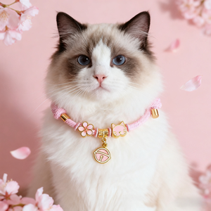 Venta al por mayor Fresh Sakura Rose Pet <span class=keywords><strong>Collar</strong></span> <span class=keywords><strong>Pink</strong></span> Cat <span class=keywords><strong>Collar</strong></span> con Gold Lock Pearl Chain Accesorio Patrón sólido para gatitos Perros - Product Image 6