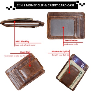 Slim Minimalist Front Pocket Super Strong Magnetic Money Clip Leather <b>Wallet</b> <b>RFID</b> Blocking Leather Mens <b>Wallet</b> - Product Image 3