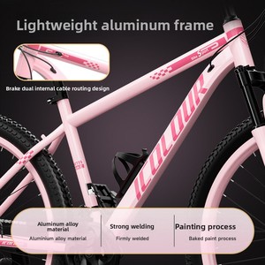 Bicicletta da Montagna per Donne Adulte, 24 Velocità, Forcella Ammortizzata, Doppi Freni a Disco, Ruote da 24 Pollici, Telaio in Acciaio ad Alto Tenore di Carbonio - Product Image 2