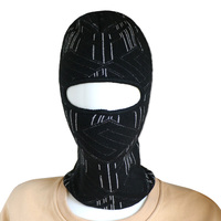 Diseñador de la máscara de esquí personalizado al aire libre Negro de cara completa logotipo personalizado de tela de un agujero de punto negro pasamontañas