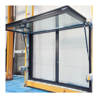 Fenêtre à vérin à gaz en aluminium, Fenêtre vitrée intérieure, Fenêtre suspendue transparente pour commerce