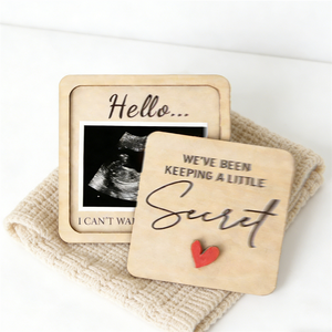 Cadre photo personnalisé en bois pour échographie « Nous avons gardé un <span class=keywords><strong>petit</strong></span> <span class=keywords><strong>secret</strong></span> » – Cadeau d'annonce de grossesse - Product Image 5