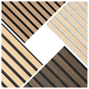 60x60 Eco Proof Pvc Wpc Mdf tessuto <span class=keywords><strong>legno</strong></span> di quercia affumicato noce in <span class=keywords><strong>legno</strong></span> separazione lamella acustica 3d pannelli a parete per sala teatro - Product Image 4