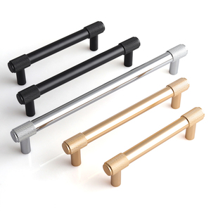 Oukali 도매 현대 알루미늄 가구 캐비닛 핸들 골드 주방 옷장 황동 서랍 핸들 - Product Image 3