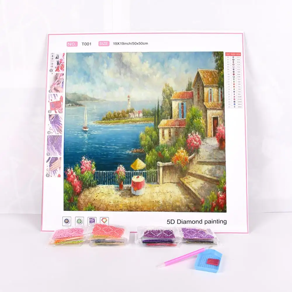 30x40cm wholesale handpainted landscape diy 3d diamond painting kit