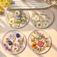 Lot de 4 sous-verres de luxe en verre transparent imprimé 2D à motif floral – Durables, sans BPA, réutilisables, ronds, pour usage quotidien, ensemble de vaisselle