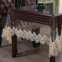 Nappe en PVC directement de l'usine, lavable, imperméable, résistante à l'huile, brodée, résistante à l'usure, antidérapante, transparente, pour la maison