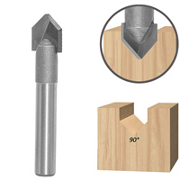 CNC 90 degrés V mèches de routeur sculpture fraise personnalisée 90 ° V rainure V-Point ou signalisation, gravure, lettrage 1/4 tige