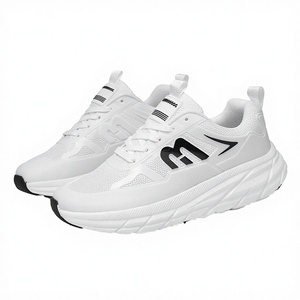 Chaussures de course blanches pour hommes, respirantes, en mesh, à lacets, légères, semelle EVA, baskets de sport décontractées - Product Image 2