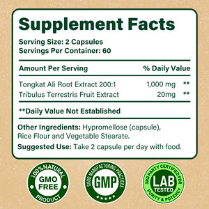 OEM özel etiket 1020mg güçlü adam takviyesi Tongkat Ali adam güç kapsülleri - Product Image 6