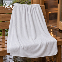 Serviette de sauna en polyester gaufré Kawagebo Kamp (KK) avec bande élastique et bouton, serviette de bain spa à séchage rapide, serviette de bain pour hôtel