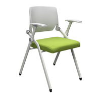 Chaise de formation pliable en maille avec tableau d'écriture et table rotative, chaise de conférence en tissu au design moderne pour usage commercial