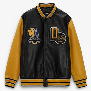 Chaqueta de béisbol de lana de algodón personalizada para hombre al por mayor de diseño superior en blanco sin capucha Lettermen Varsity Jacket - Product Image 1