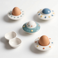 Ensemble tasse et soucoupe à café en céramique Alien, mignon mug à expresso sur le thème de l'espace avec plateau pour café et maison, hauteur 2,5-3 pouces