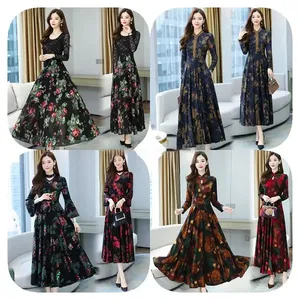 Vestidos Largos Florales para Mujer, Surtidos, Estilos Variados, Vestido Maxi Estampado de Chifón, Entrega Aleatoria, Venta al Por Mayor - Product Image 2