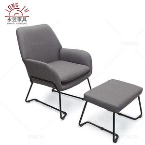 Đương đại phong cách màu xám bông vải phòng chờ ghế Ottoman thiết lập hiện đại thời trang ghế bành giọng ghế + Ottoman phòng khách - Product Image 2