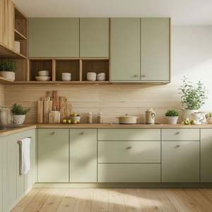 Gabinete de Cocina Completo Personalizado, Gabinete de Cocina Modular de Melamina HMR, Diseño Simple para Cocina Pequeña - Product Image 6