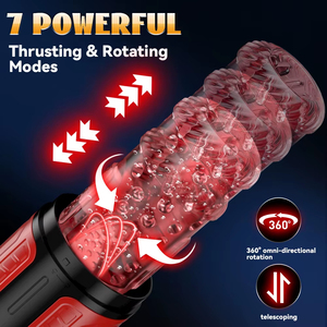 Masturbateur masculin automatique à rotation télescopique, godet <span class=keywords><strong>de</strong></span> masturbation pour hommes, simulation numérique LCD, masturbateur effet fellation, jouet sexuel pour hommes - Product Image 4