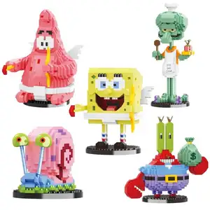 Hot Sale Sponge Baby Building Blocks Cartoon Action Figure Pie Star Assembling Blocks Bricks Puzzle DIY Toy For Collection