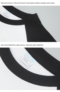 เสื้อยืดแขนสั้นผู้ชาย คอตตอน 100% 260GSM ปักลายและพิมพ์ลายกราฟิกดอกไม้ แบบขายส่ง แขนเสื้อตัดกันได้ - Product Image 3