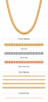 Collar de Cadena Cubana en Tono Dorado Personalizado con Colgante de Eslabones Trenzados, Cadena de Joyería Gratis para Regalo y Fiesta