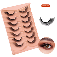 Vente en gros 100% sans cruauté végétalien 5 paires de cils en vison doux naturel oeil de chat vaporeux pleine bande cils