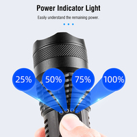 Boruit Linternas lanterne de chasse Rechargeable haute puissance torche Zoomable lumière Flash étanche lampe de poche Led avec affichage de puissance