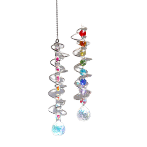 K9 Glass Indoor/Outdoor Suncatcher Rainbow Maker Espiral Tail Crystal Gazing Ball <span class=keywords><strong>Angel</strong></span> Sphere Mascot para colgar en la ventana del hogar - Product Image 1