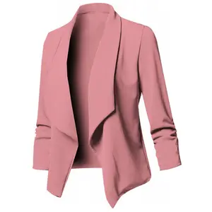 RNSHANGER Blazers minces pour femmes S-5XL surdimensionné 12 couleurs Femme solide à manches longues vêtements de travail Cardigans Blazer