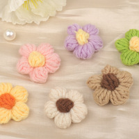 Fleur en fil tricoté faite main style moderne et mignon, accessoires de vêtements et de bagages, broche fleur au crochet DIY