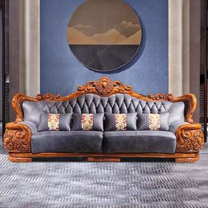 Juego de Sofás Chesterfield de Lujo Estilo Europeo Italiano, Modular, de Cuero Genuino, Relleno de Esponja, para Sala de Estar - Product Image 2