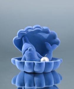 Estatua de enano de sirena azul de resina con concha y Perla, decoración del hogar, artesanía de resina, artesanías de resina - Product Image 2