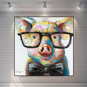 Quadro con maialino che indossa occhiali per la cameretta dei bambini, <span class=keywords><strong>poster</strong></span> artistici da tagliare - Product Image 2