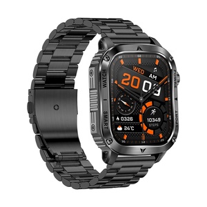 นาฬิกาสมาร์ทวอทช์ผู้ชายรุ่น AK80 สายสแตนเลสกันน้ำ รองรับการโทรผ่านบลูทูธ  ติดตามการออกกำลังกายและกิจกรรมกลางแจ้ง สำหรับโทรศัพท์ Android/iOS - Product Image 2