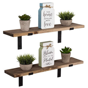 Wooden <b>Wall</b> <b>Mounted</b> <b>Shelf</b> Nordic Style Paulownia Wood Patina Durable Single Layer Rectangular Design For Home Storage - Product Image 3