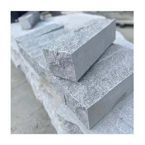 Fabricante de piedra personalizado granito gris cara natural pared piedra decorativa suelo pavimentación piedra Proyecto de jardín al aire libre