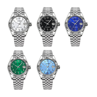 Montre automatique pour homme avec logo personnalisé OEM, acier inoxydable, cristal saphir, résistante à l'eau, mouvement japonais NH35, chiffres arabes