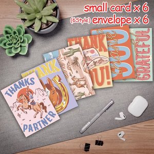Cartes de remerciement en gros pour petites entreprises, style rétro cowboy, notes personnalisées avec enveloppes pour la reconnaissance client, les achats - Product Image 3