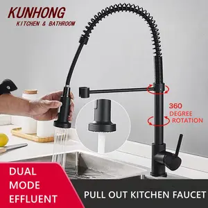 Brass Spring Kitchen Faucet Factory Direct Supply Single Hole Spring Deck Mounted Kitchen Faucet