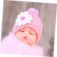 Porte-clés pendentif pour sac en forme de poupée bébé endormie avec pompon moelleux en fourrure douce, pour femmes et filles, cadeau