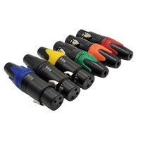 Connecteur XLR femelle 3 broches en cuivre coloré, plaqué or, pour microphone