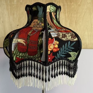 Abat-jour moderne fait main avec franges perlées noires, couverture décorative festonnée vintage pour l'éclairage domestique - Product Image 3