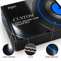 Boîte d'expédition personnalisée écologique pour disques vinyles brillants avec carton doublé d'éponge et insert pour disque, pour l'emballage musical