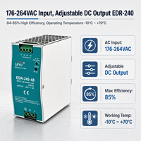 Alimentation électrique sur rail DIN 240W EDR-240, série 24V 48V avec PFC actif, convertisseur AC/DC industriel pour l'automatisation des armoires de contrôle