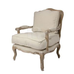 French Chaise De Sofa Wood Frame Natural Upholstered Seats Fabric Classic Bedroom <b>Arm</b> Single Sitting Sofa <b>Chair</b> - Product Image 3