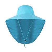 Upf40 + sombreros de pesca de pescador, sombrero de cubo de malla transpirable ajustable, sombrilla de nailon, gorra de escalada de secado rápido con solapa para el cuello