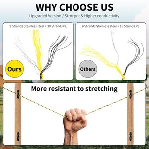 ลวดรั้วไฟฟ้าสำหรับการเกษตรนิวซีแลนด์ โพลีไวร์ป้องกันสัตว์ป่า ลวดโพลีไวร์สำหรับป้องกันช้างและแกะ รั้วไฟฟ้าโพลีไวร์ - Product Image 4
